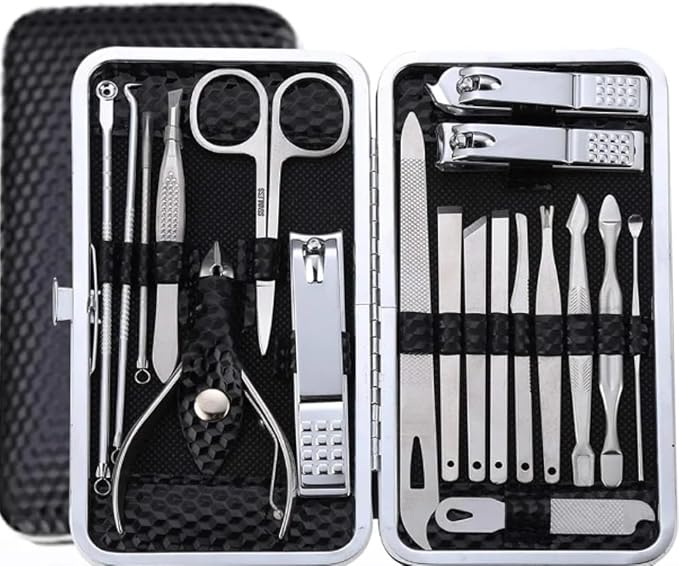 Pedicure Manicure Kit 19 in 1 Manicure Set for Men and Women Fingernails and Toenails with Luxurious Case
