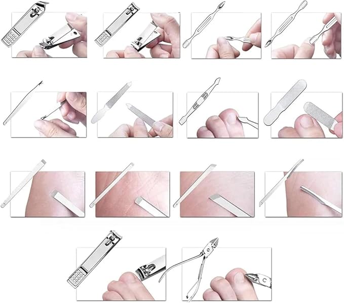 Pedicure Manicure Kit 19 in 1 Manicure Set for Men and Women Fingernails and Toenails with Luxurious Case